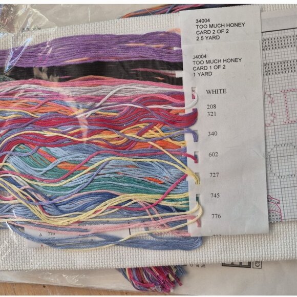 Winnie the Pooh--Too much Honey Sampler Counted Cross Stitch kit by Leisure Arts - Picture 2 of 5